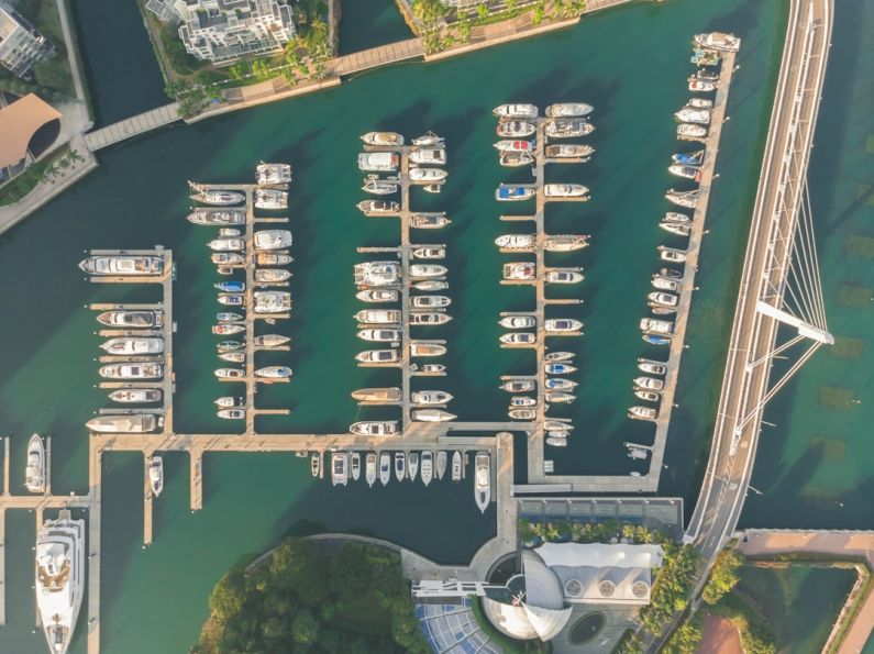 Luxurious Look - aerial photo of docked boats during daytime